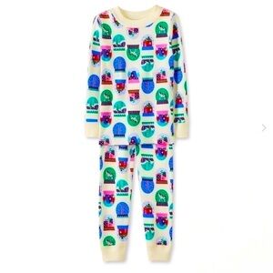 HANNA Andersson Long John Holiday Print Pajama Set Organic Hygge Snowglobes 3T